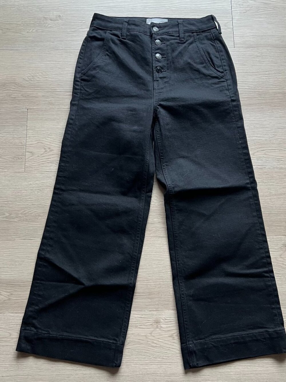 Everlane The Wide Leg Jean Black Button Front - 27 Ankle - NWT